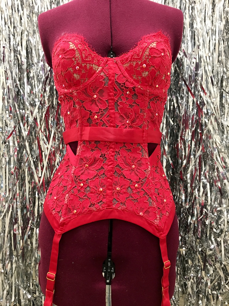 34C Hot Pink/fuchsia Strapless Corset Top With Garter Straps Etsy