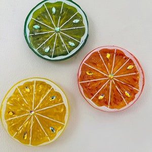 Glam Fruit Slice: Lemon, Lime, and Orange Hair Clips
