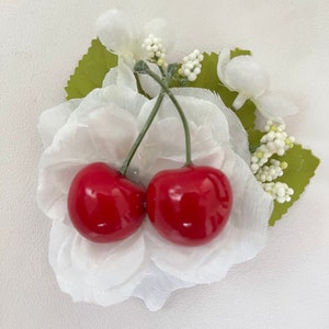 Double Cherries Pinup Flower Hair Clip