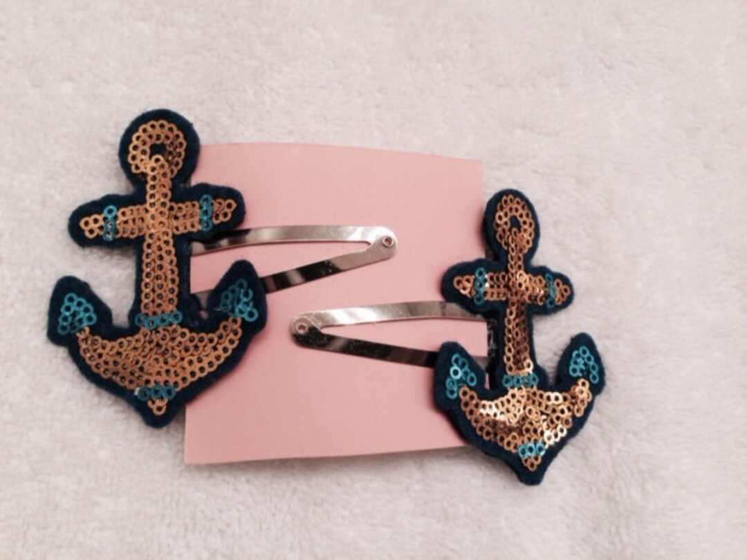 Pinup Sequin Anchor Hair Clips Etsy UK