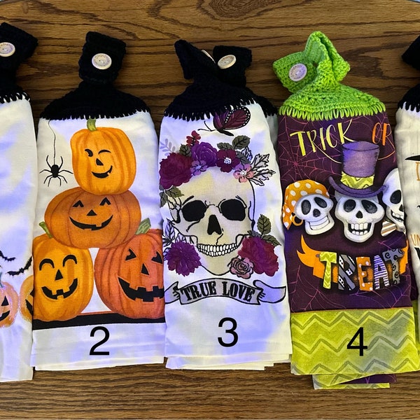 Halloween Hanging Crochet Kitchen Towels