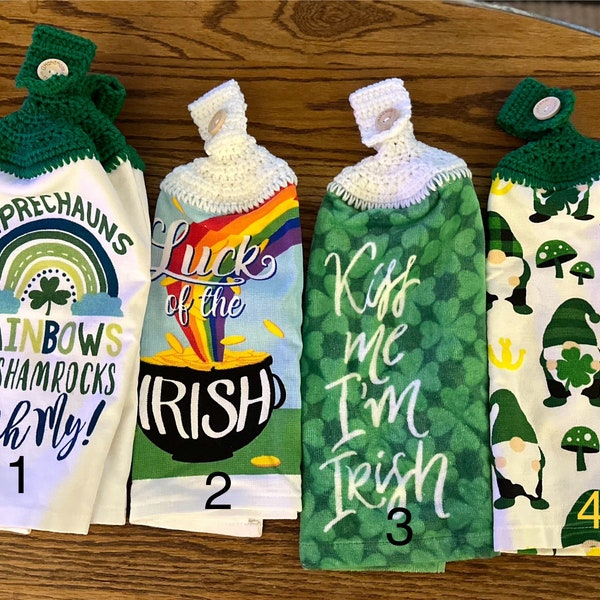 St Patrick's Day Hanging Crochet Kitchen Towels