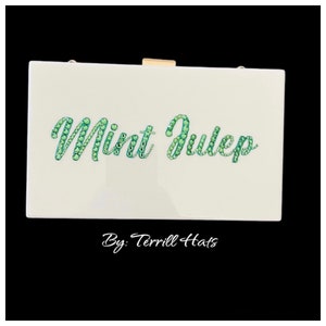 White & Green “Mint Julep” Crystal Acrylic Bag