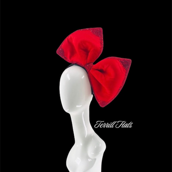 Swarovski Red Big Bow Fascinator