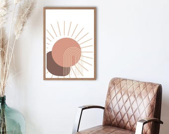 Boho Sunburst Wall Art Download digitale