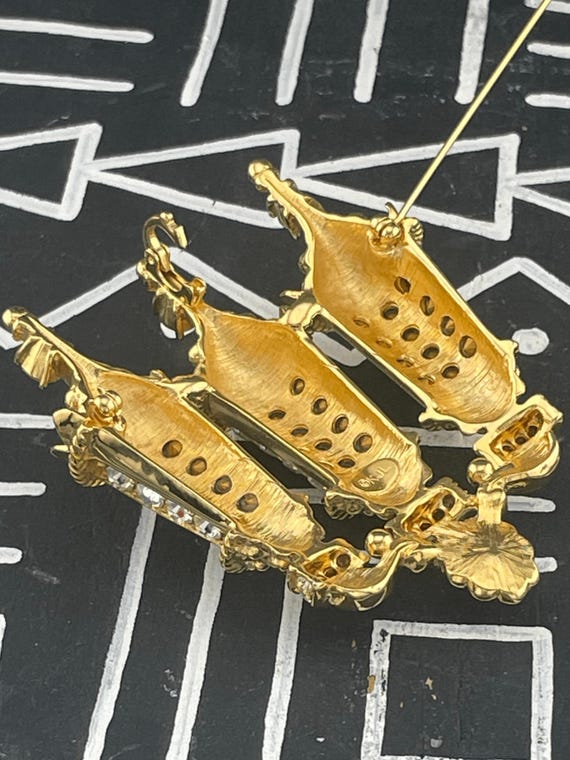 Kenneth Jay Lane KJL Paris Street Lamps Brooch Rh… - image 8