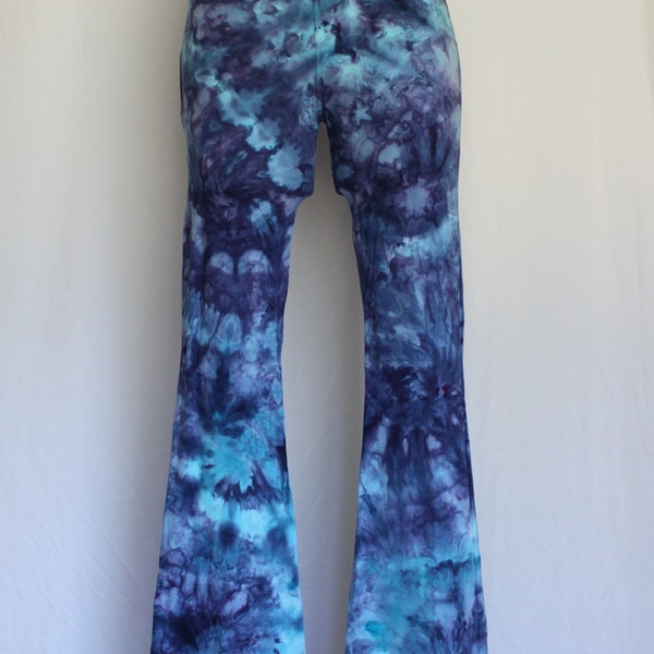 Tie Dye Yoga Pants Ice dyed clothing - Mackenzies Ocean Twist - Size small