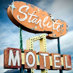 Starlite Motel  | Retro Roadside Motel | Vintage Neon Sign | Restaurant Décor | Hotel Décor, Vintage Retro Neon Sign