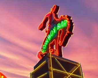 Million Dollar Cowboy Bar Saloon Retro Roadside Vintage Neon Sign Restaurant
