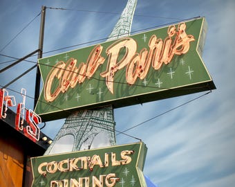 Club Paris, Vintage Neon Sign | Retro, Roadside