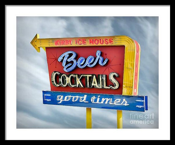 Vintage Neon Sign: Kirby Ice House, Beer & Cocktails Art - Etsy
