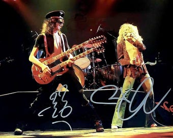 Led Zeppelin, Jimmy Page, Robert Plant signed autographs Reprint (copy) 8x10 print