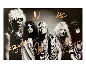Guns n Roses, Slash, Axl, Autographed 8x10 Reprint (copy) Heavy Metal, Rock and Roll