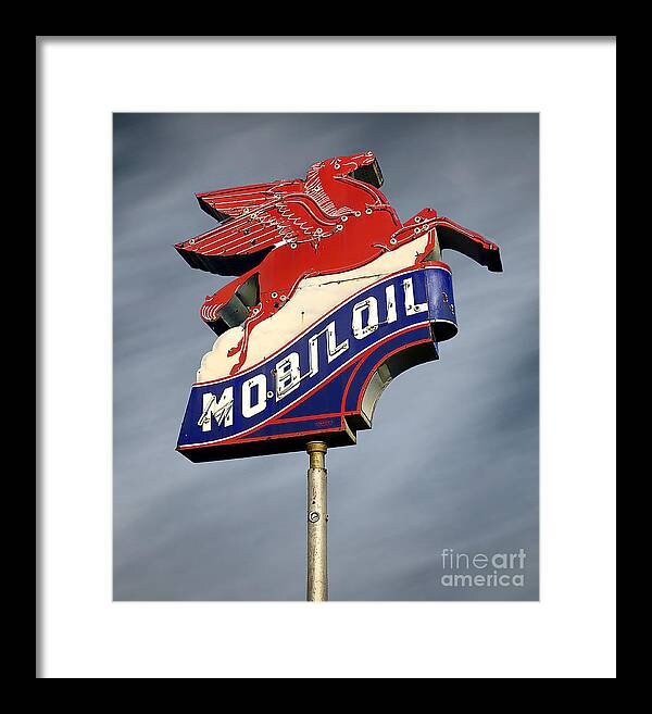 Mobil Oil Pegasus Neon Sign Print: Retro Roadside Americana - Etsy