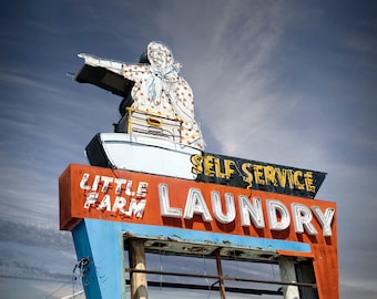 Little Farm Laundry Retro Roadside Vintage Neon Sign