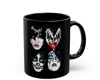 Kiss Band | Black Ceramic Coffee Cup