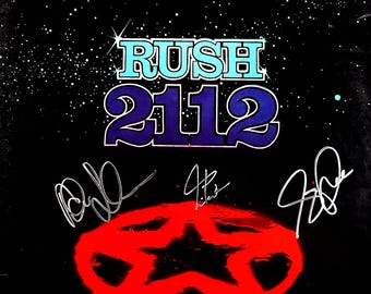 RUSH 2112, 12x12 Album All the worlds a stage, Signed Reprint (copy) Heavy Metal, Rock and Roll