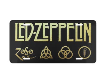 Led Zeppelin Vanity Plate | Metal License Tag, Automotive Rock n Roll