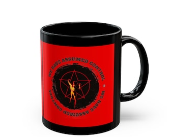 RUSH Starman We Have Assumed Control | Black Ceramic Coffee Cup