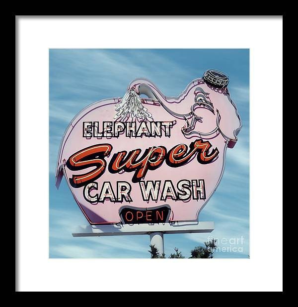 Elephant Super Car Wash Retro Roadside Motel Vintage Neon Advertising