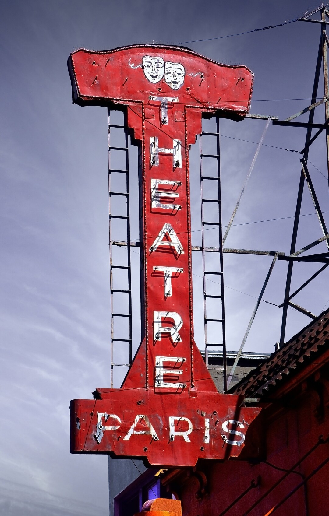 Paris Theatre Retro Roadside Movie Theater Vintage Neon Sign Etsy