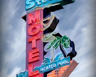 Steele's Motel Vintage Neon Sign: Retro Route 66 Americana - Etsy