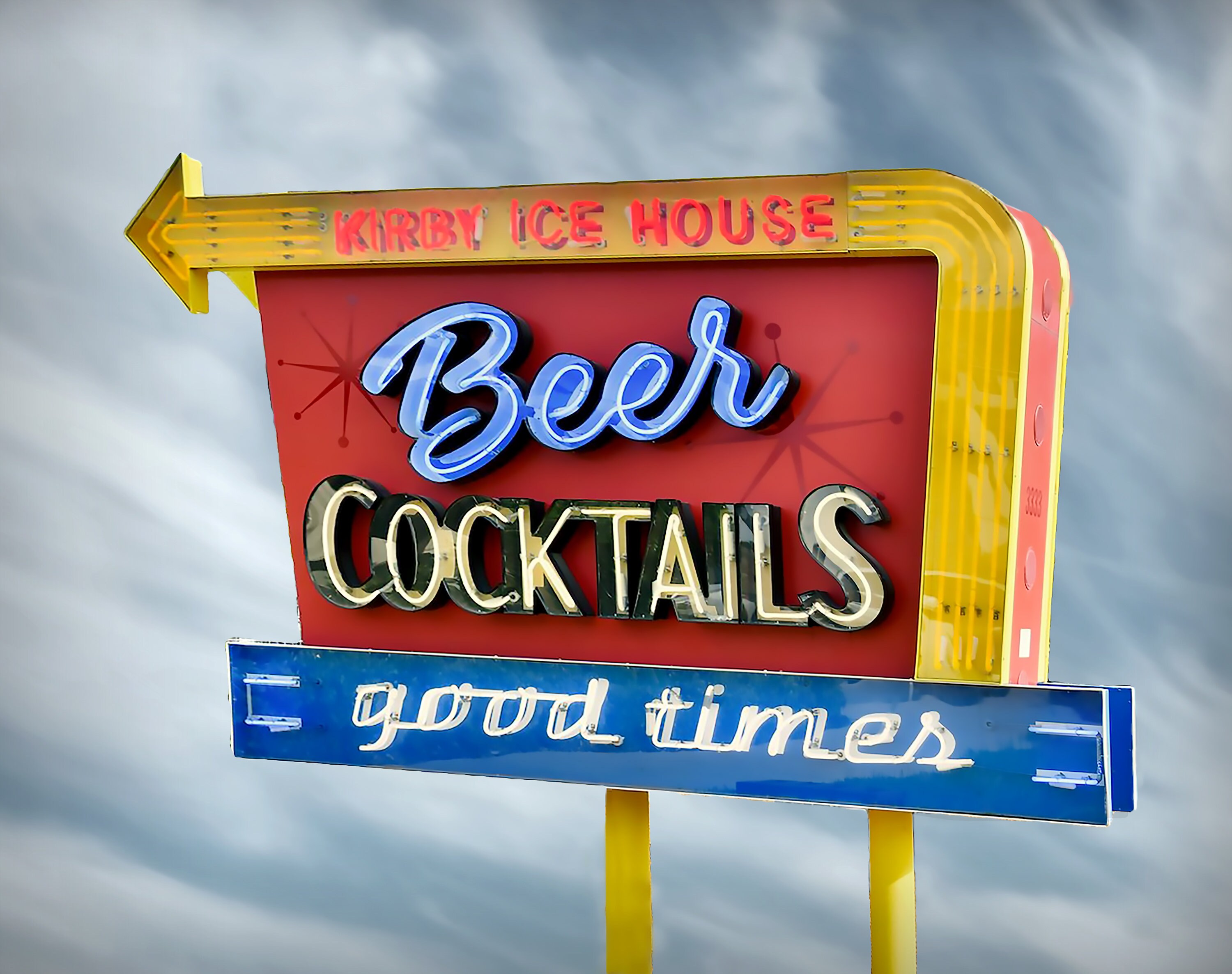 Vintage Neon Sign: Kirby Ice House, Beer & Cocktails Art - Etsy