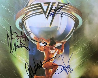 5150 Van Halen, Eddie Van Halen, band signed autographs Reprint (copy) 12x12 Album print