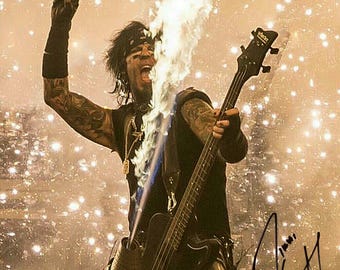 Nikki Six Motley Crue Autographed 8x10 Reprint (copy) Heavy Metal, Rock and Roll