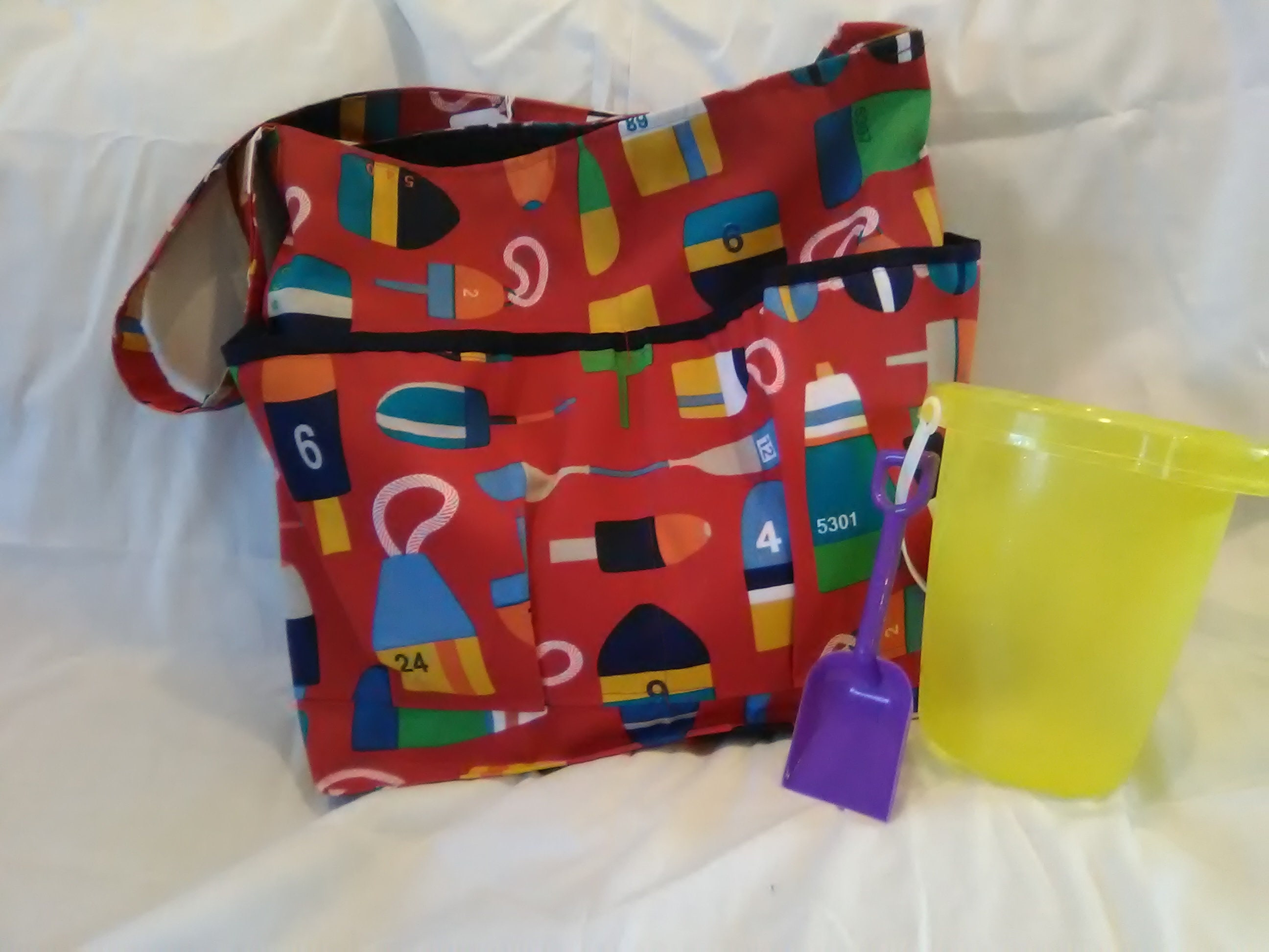 organized beach bag