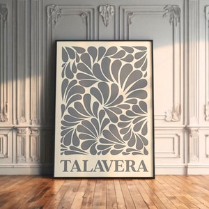 Talavera Printable Wall Art | Matisse-inspired Abstract Art Print | Modern Decorative wall art | Gray Talavera Wall Decor | instant download
