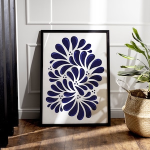 Blue Talavera Printable Wall Art | Abstract Art Print | Modern Decorative wall art | Talavera Wall Decor | Print-Ready | Instant download!