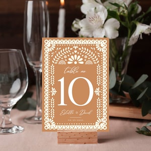 Papel Picado Wedding Table Numbers Templates Set of 3 | Mexican Wedding Printable | Reception Table Numbers | CanvaEdit | Instant Download!