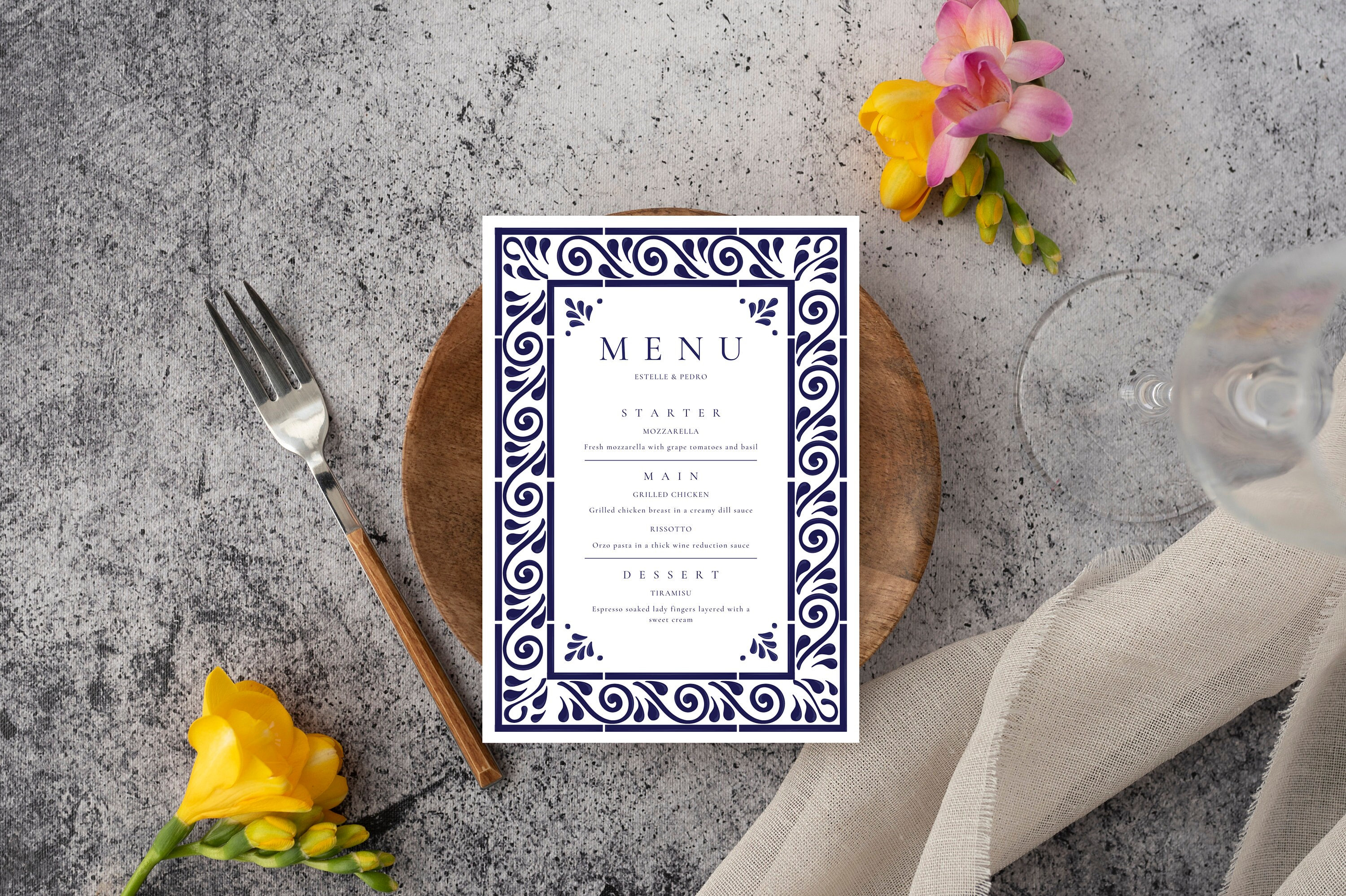 Mexican Talavera Tiles Menu Template #7 - Digital Format for ...