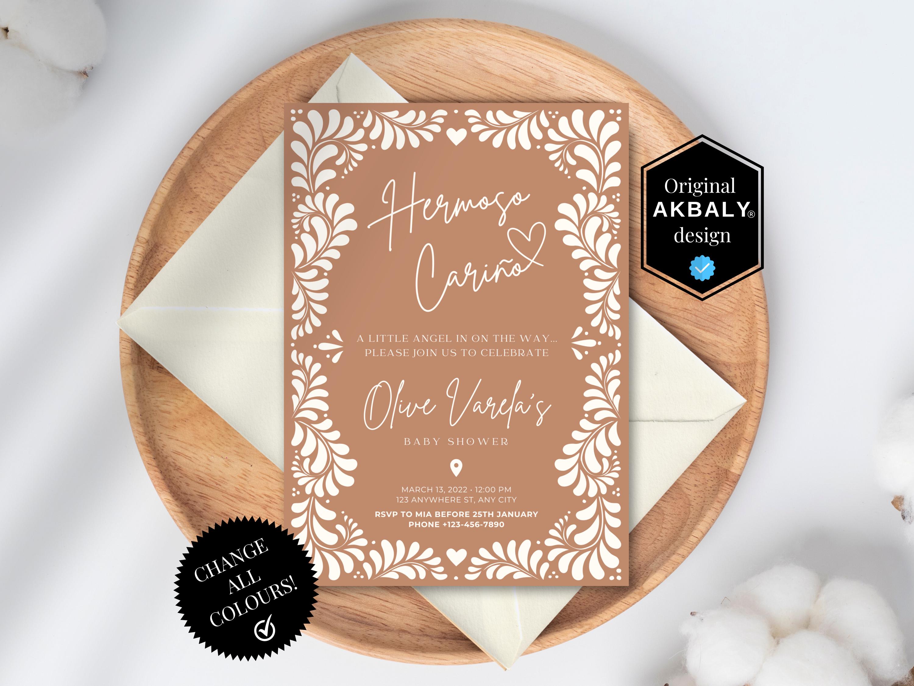 Beautiful Sweetheart Shower Invitation Set | Talavera Baby Shower Invite | Cielito Lindo Theme | Papel Picado Baby | Canva Edit | Instant Download