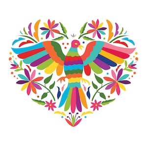 Mexican Otomí Heart Design | Vector | Digital Download Files | Colorful Art | ClipArt | SVG | PNG | EPS | Adobe Illustrator | Editable File