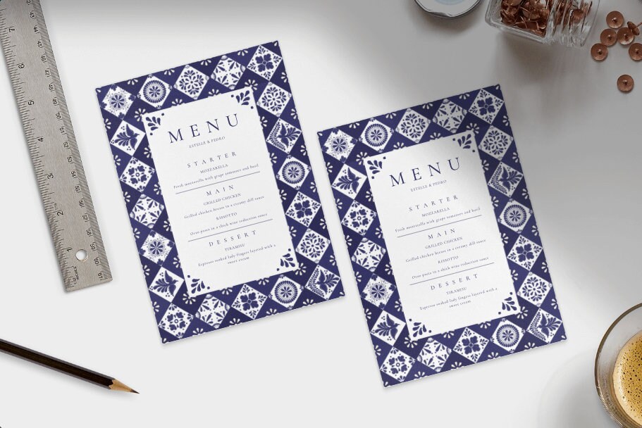 Mexican Talavera Tiles Menu Template #4 - Digital Format for ...