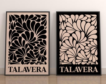 Talavera Printable Wall Art Set of 2 | Modern Matisse - Decorative wall art | Abstract Talavera Wall Decor | Wall Hanging | INSTANT DOWNLOAD