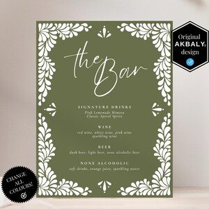 Talavera Bar Menu Template | Talavera Bar Sign Print | Mexican Event Printable Sign | Signature Drink Menu | CanvaEdit | Instant Download