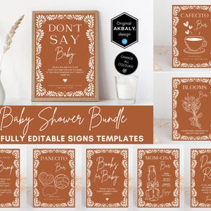 Cielito Lindo Talavera Baby Shower Signs Templates Bundle | Papel Picado Shower Decor | Cielito Lindo Theme | Canva Edit | Instant Download