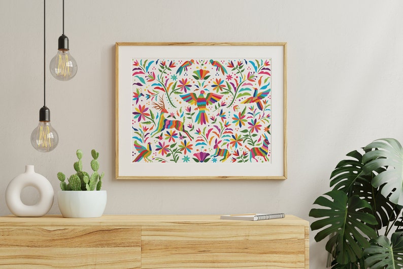 Printable Wall Art, Colorful Mexico Otomi | Abstract Art Print ...