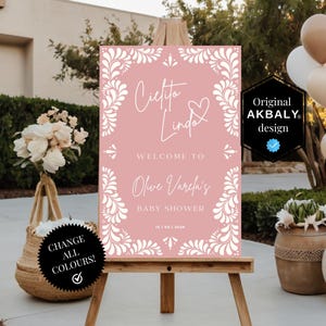 Cielito Lindo Babyparty-Willkommensschild-Vorlage | Talavera-Babyparty-Beschilderung | Druckbares Baby-Brunch-Schild | Canva bearbeiten | Sofortiger Download!