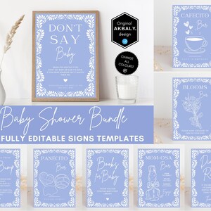 Cielito Lindo Talavera Baby Shower Signs Templates Bundle | Papel Picado Shower Decor | Cielito Lindo Theme | Canva Edit | Instant Download