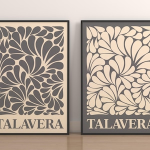 Talavera Printable Wall Art Set of 2 | Modern Matisse - Decorative wall art | Abstract Talavera Wall Decor | Wall Hanging | instant download