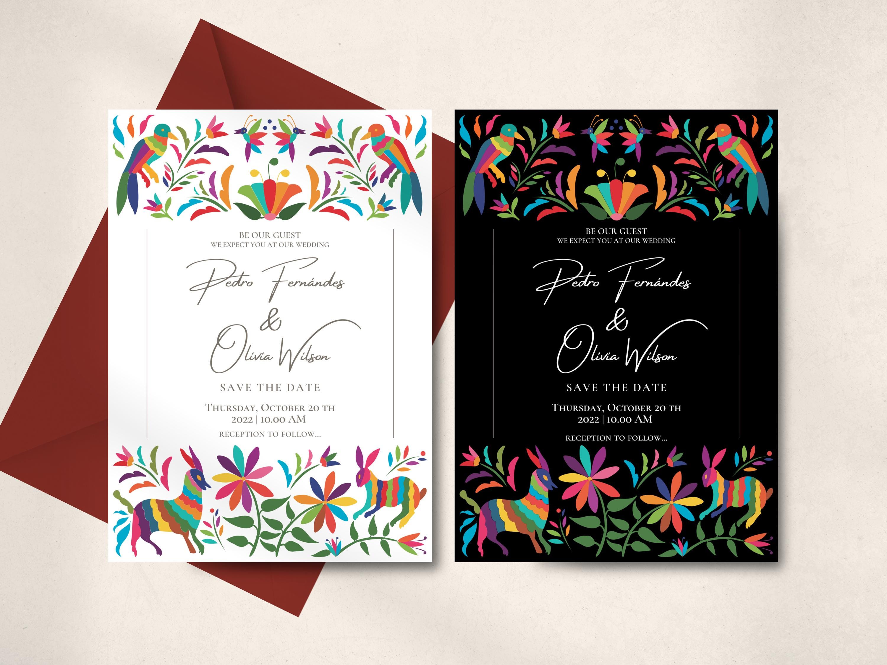 Customizable Mexican Wedding Invitation & Save the Date - Colorful ...