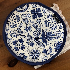 Tortilla Holder, Mexican Talavera | Tortilla Warmer | Table wear | Mexican Table Decor | blue tortilla holder | Home decor | Perfect Gift!
