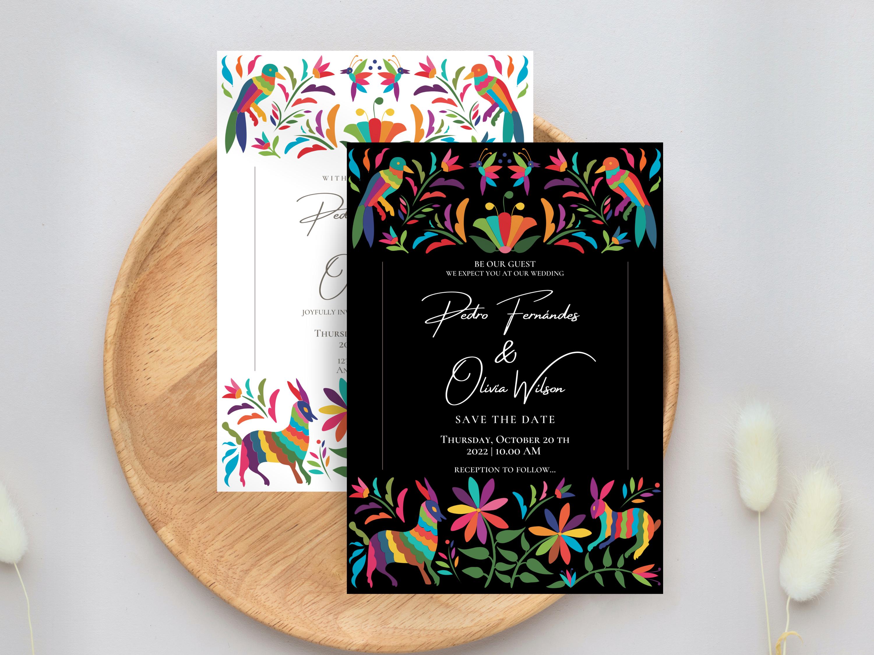 Customizable Mexican Wedding Invitation & Save the Date - Colorful ...