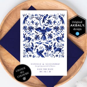 Save the Date-Postkartenvorlage, mexikanisch inspiriert | Hochzeit in Mexiko| Moderne Hochzeitseinladung| Einfache Canva-Bearbeitung | Sofortdownload