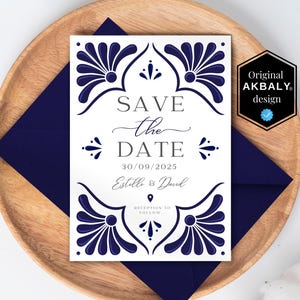 Wedding Invitation & Save the Date Template Set | Mexican Talavera Inspired | Mexican Wedding Invitation | Canva Edit | Instant Download!