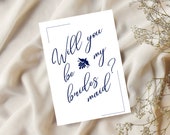 Bridesmaid proposal cards | Will You Be My Bridesmaid | Bridesmaid Info Card Template | Bridal Party Info Card | Canva Edit Instant download